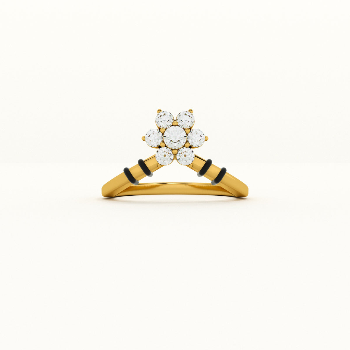 Star Cluster 925 Sterling Silver Mangalsutra Ring