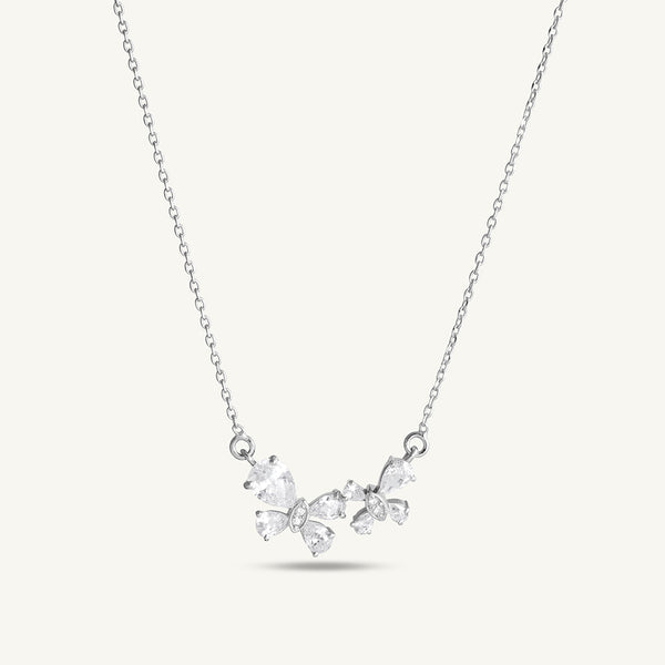 Butterfly Pendant Silver Necklace