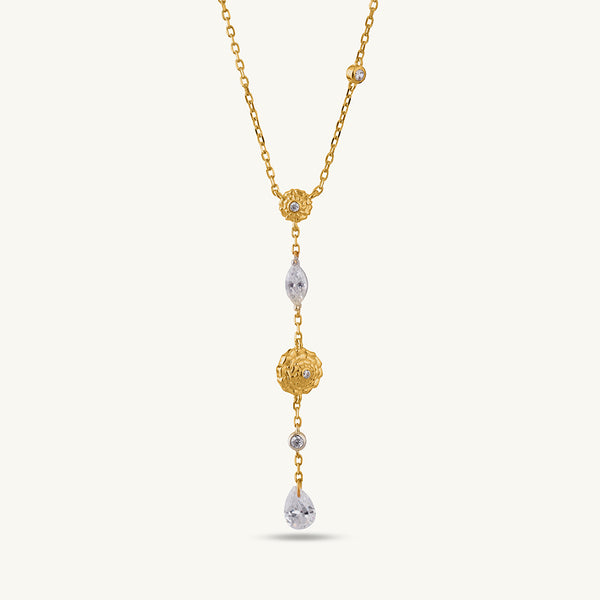 Gendaphool Essence Lariate Necklace | 18K Gold Vermeil Plated