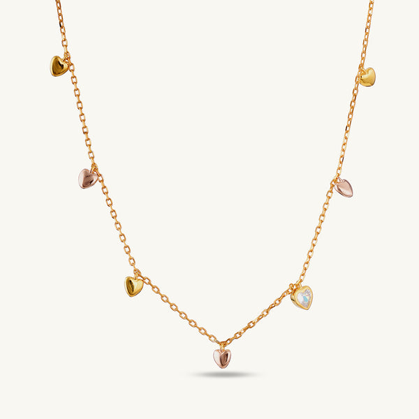 Queen Heart Station Necklace | 18K Gold Vermeil Plated