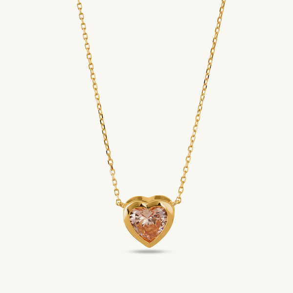 Golden Sunrise Heart Pendant | 18K Gold Vermeil Plated