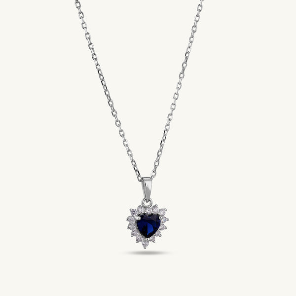 Ocean Sapphire Heart Pendant | 18K Gold Vermeil Plated