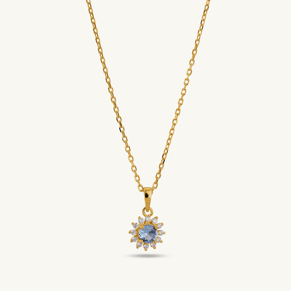 Aquablue cluster pendant | 18K Gold Vermeil Plated