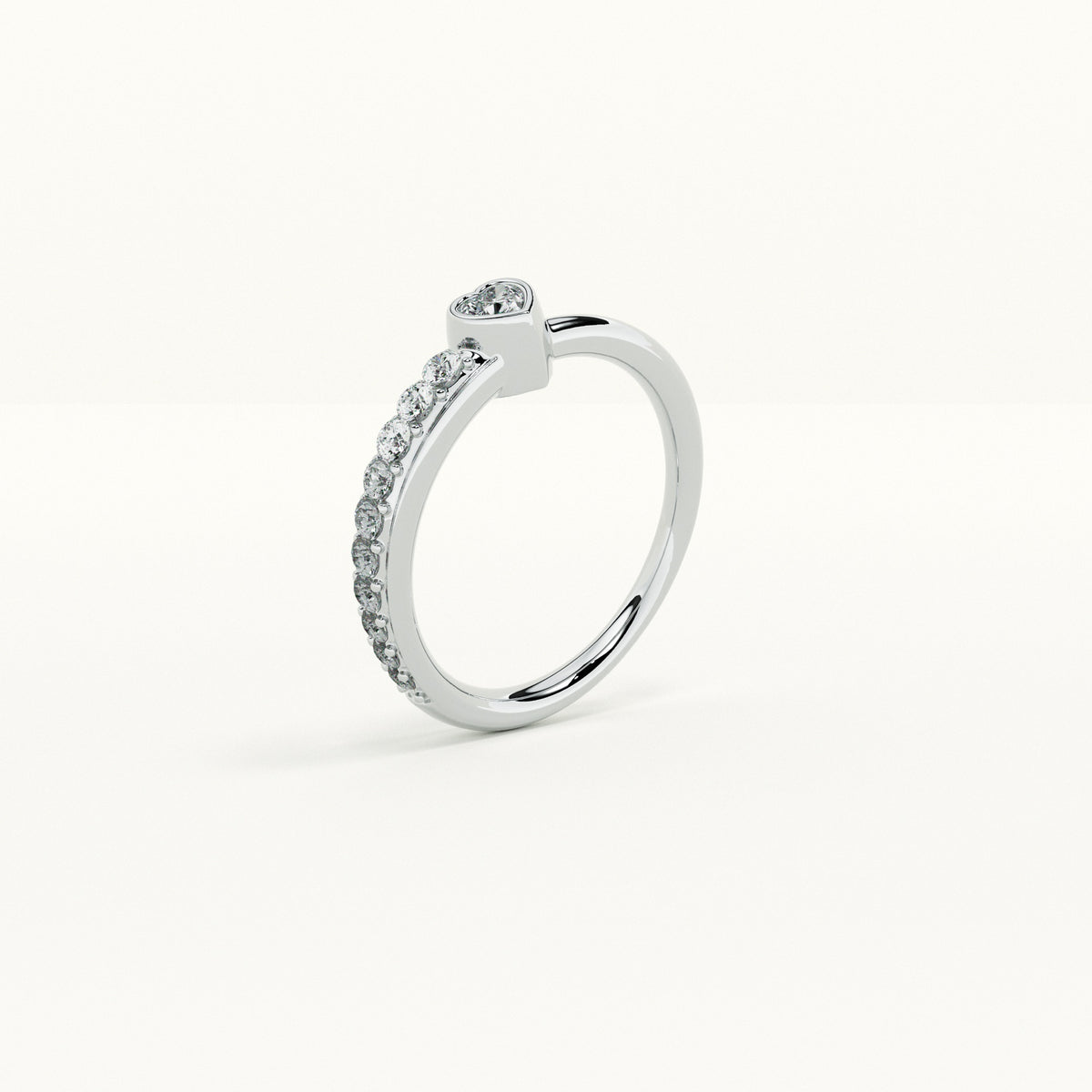Heart Aurora Silver Ring