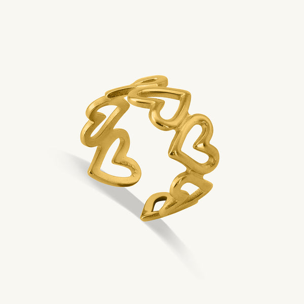 Linked Love Hollow Heart Ring