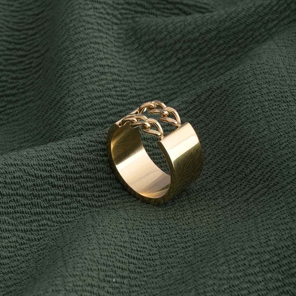 Chunky Gold Chain Ring - view 5
