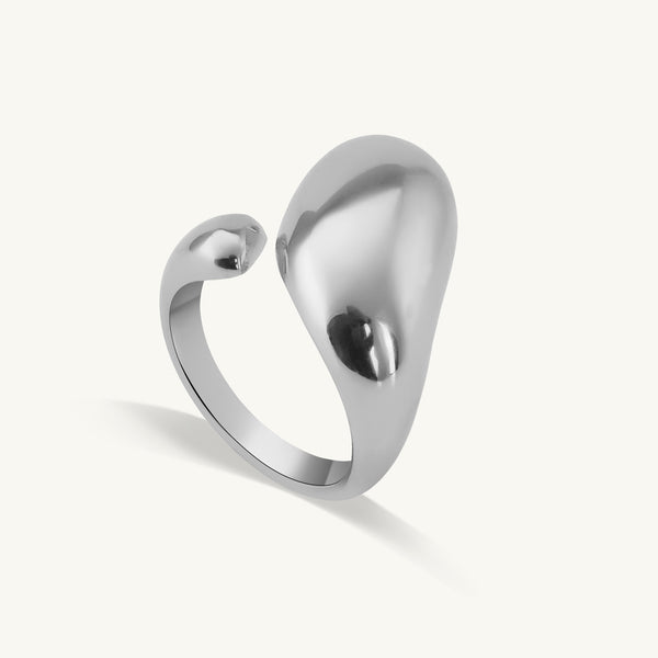 Silver Teardrop Sculpt Ring