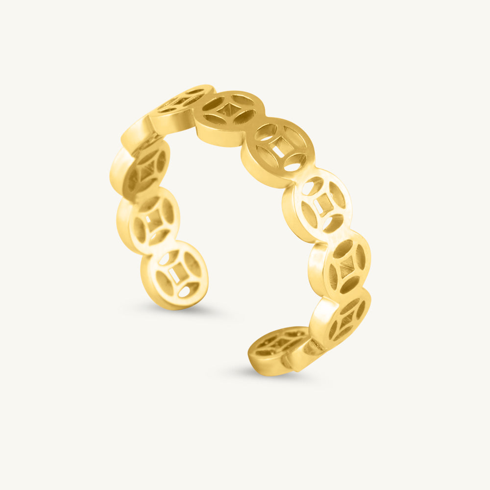 Floral Whimsy Open Band Ring