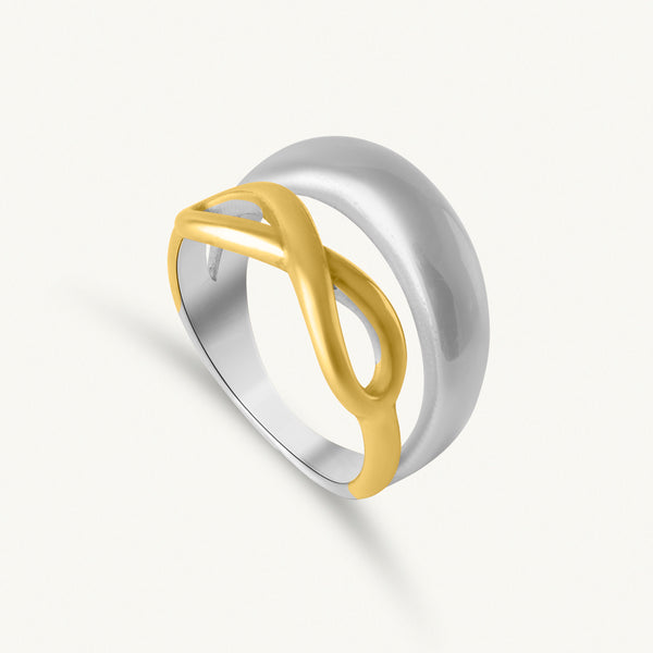 Dual Tone Auric Infinity Ring