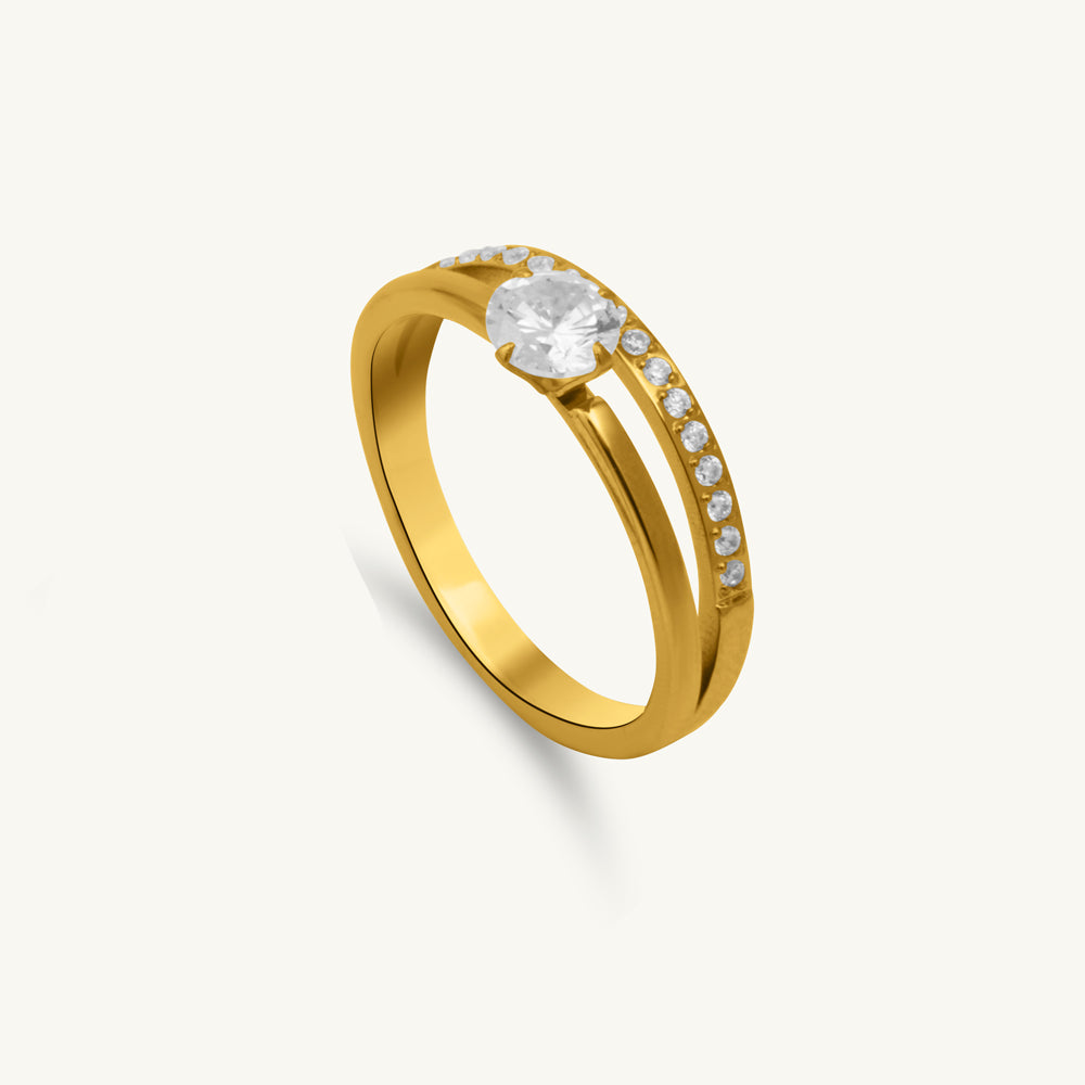 Luxe Line Solitaire Ring