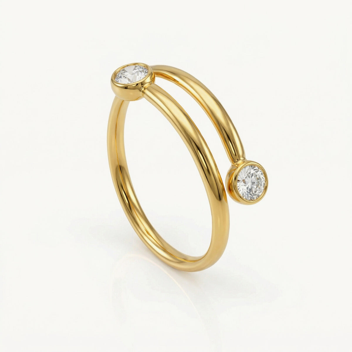 Luna Twin Dainty CZ Ring