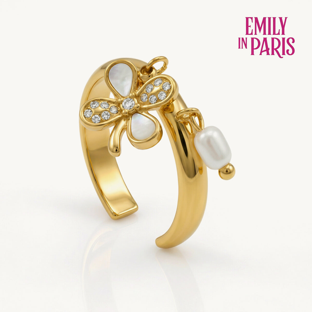 Petal Glow Charm Ring