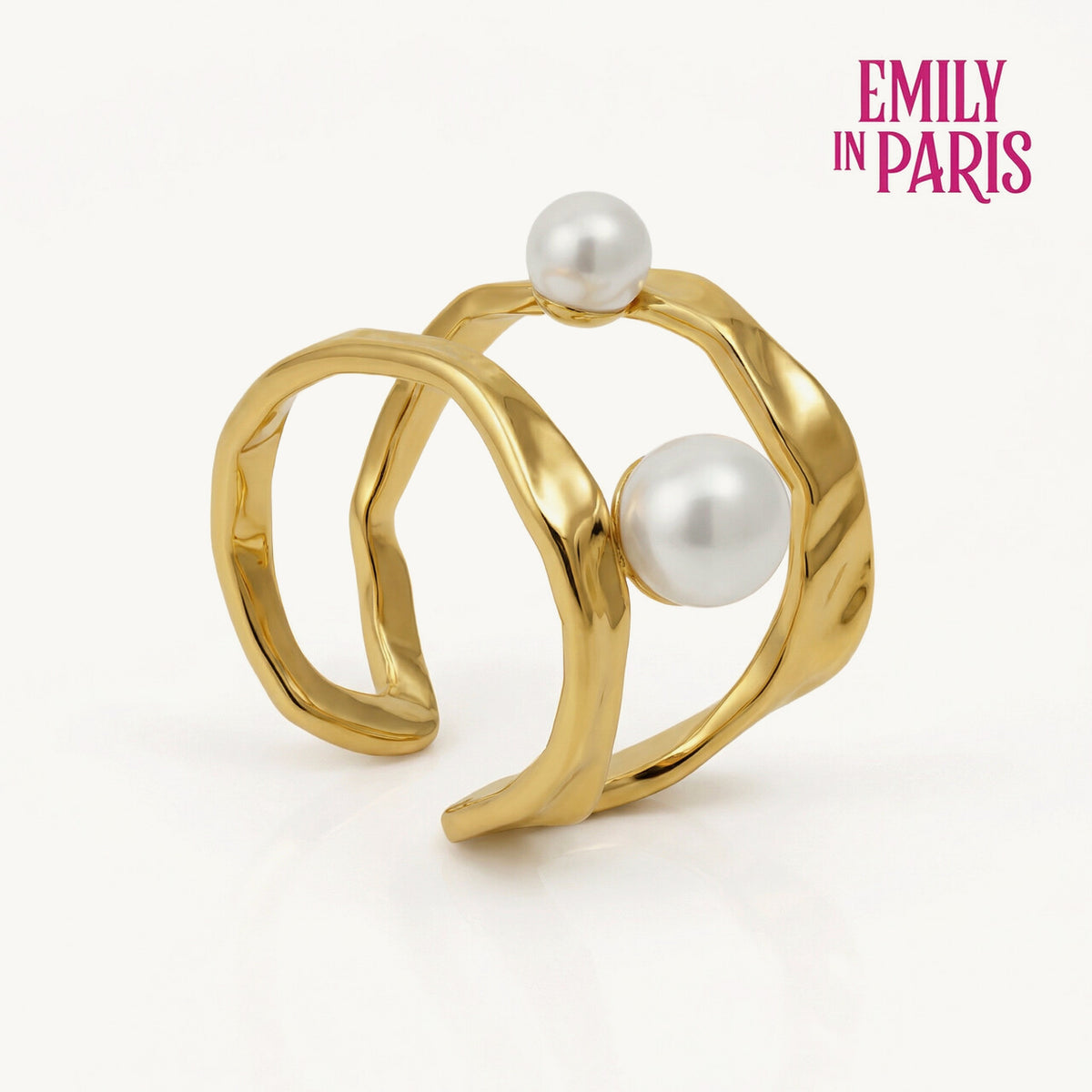 Opulent Curve Pearl Ring