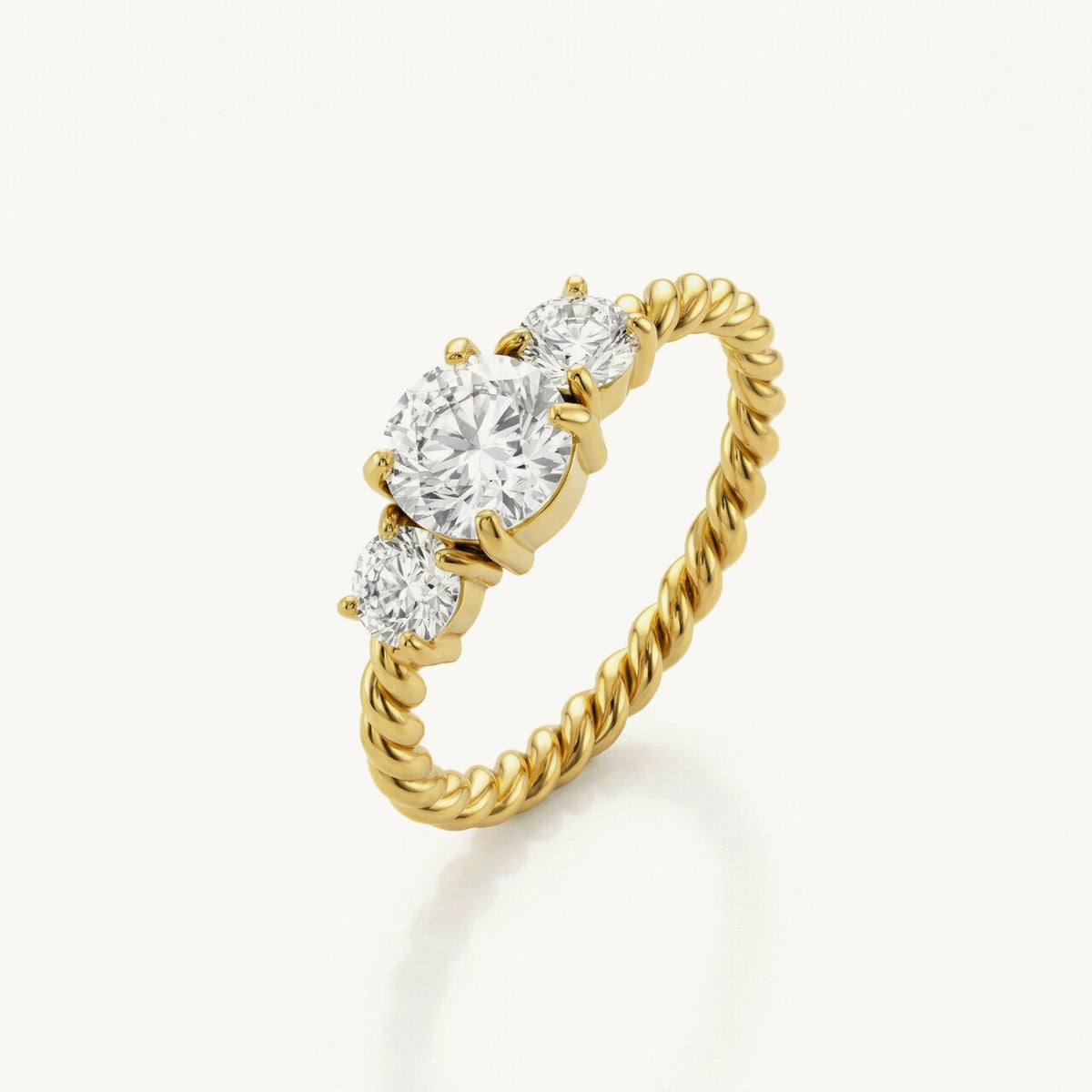 Twisted Tri Stone Ring