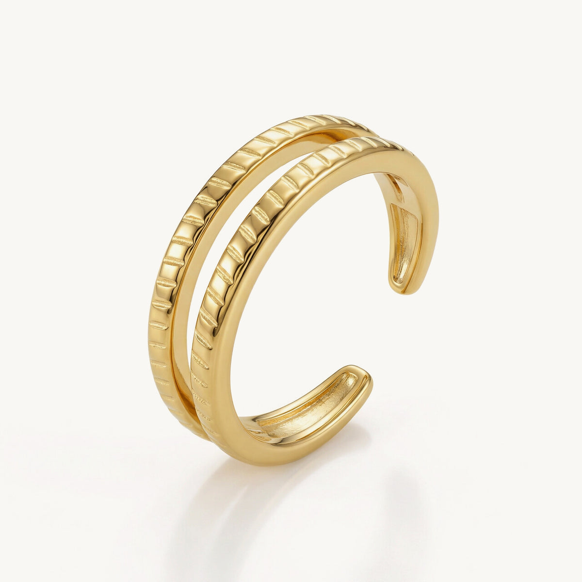 Textured Dual Band Ring