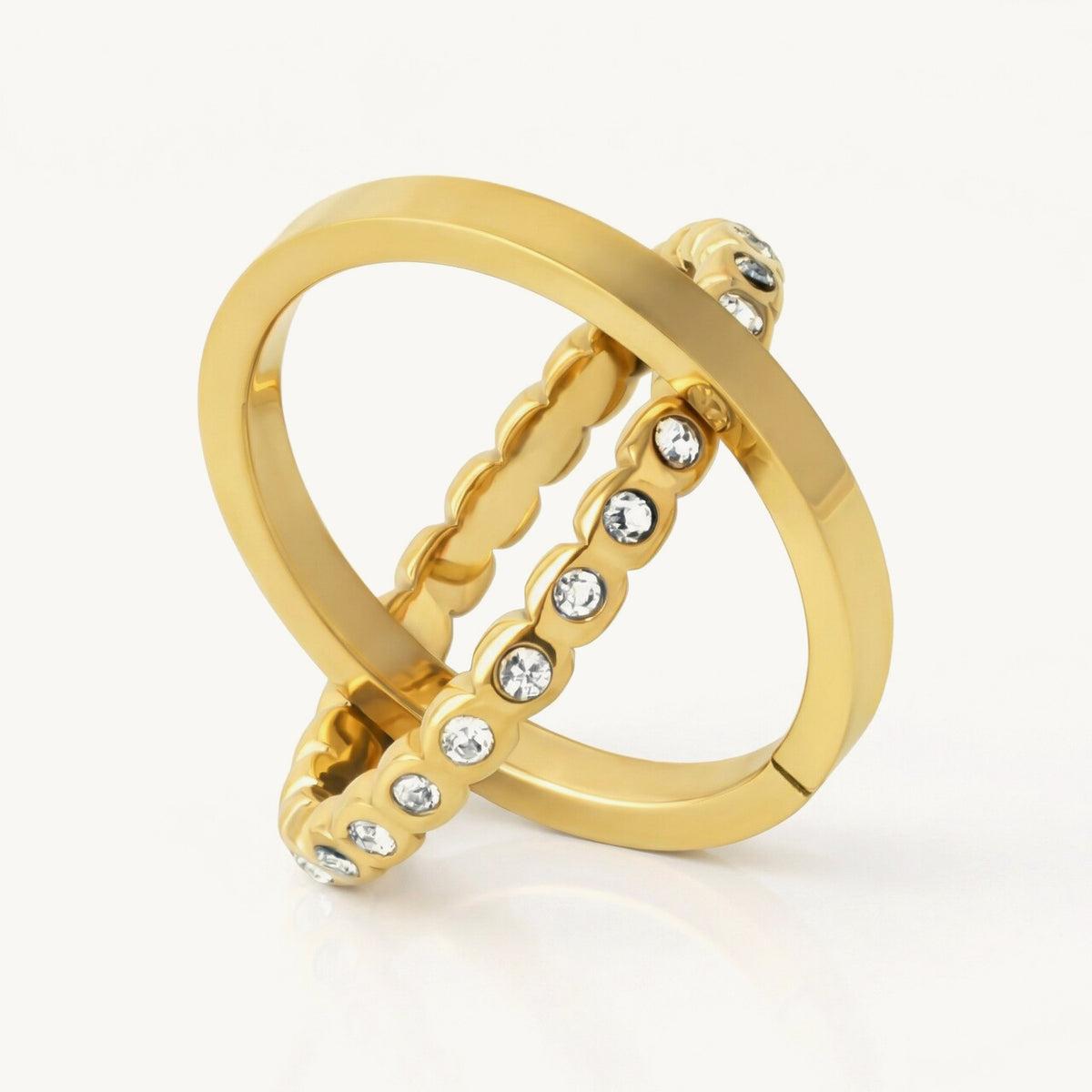Delicate Stone Set Stack Ring
