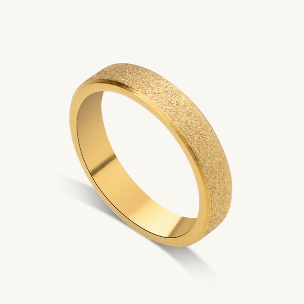 Textured Matte Gold Band Ring - Image 1