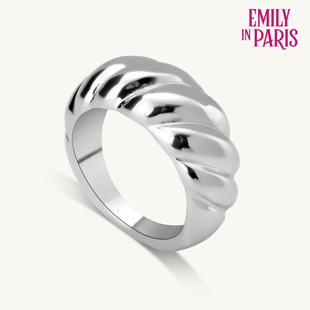 Rope Twisted Bold Ring | 18k White Gold Plated - view 2