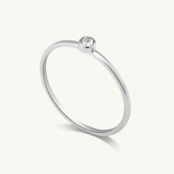 Cute Birthstone Ring | 18k White Gold Plated - Image 1