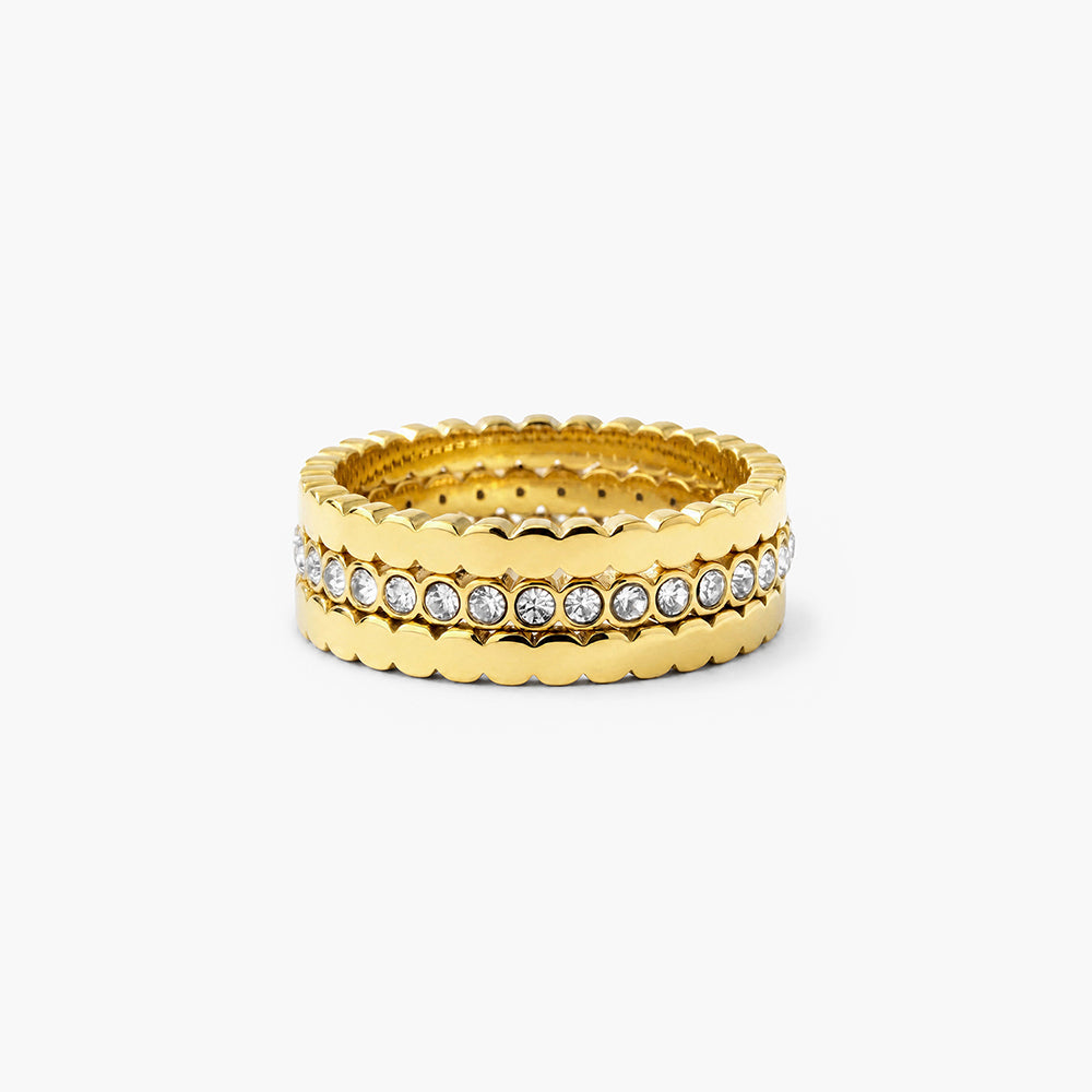 Three Piece Honeycomb Ring