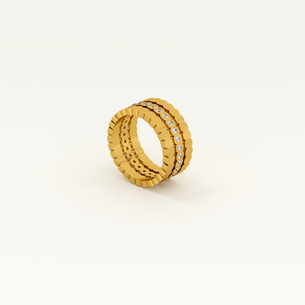 Three Piece Honeycomb Ring