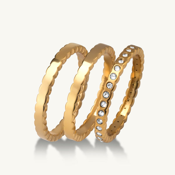 Three Piece Honeycomb Ring