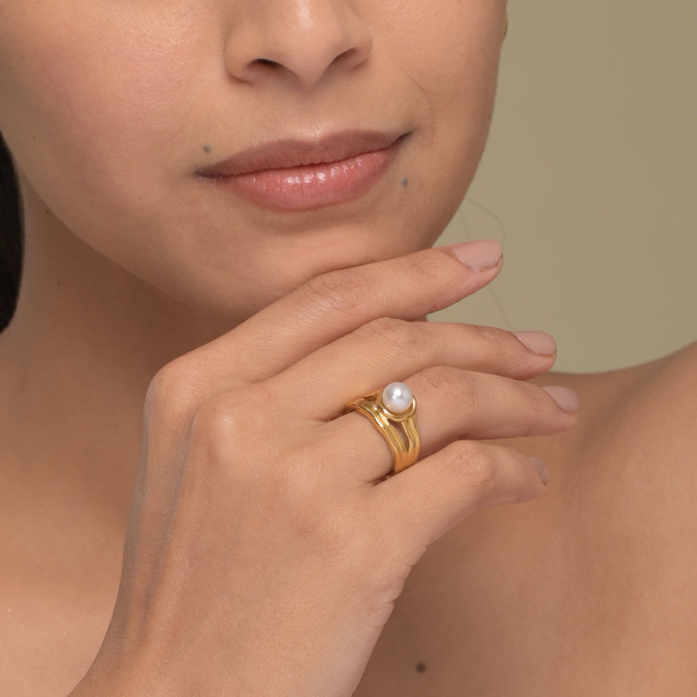 Pearl Top Stack Ring - view 4
