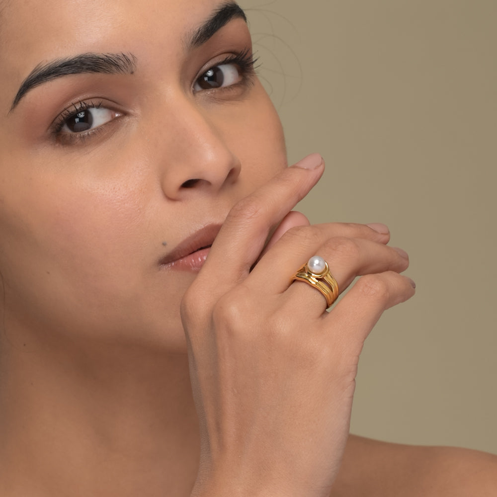Pearl Top Stack Ring - view 3