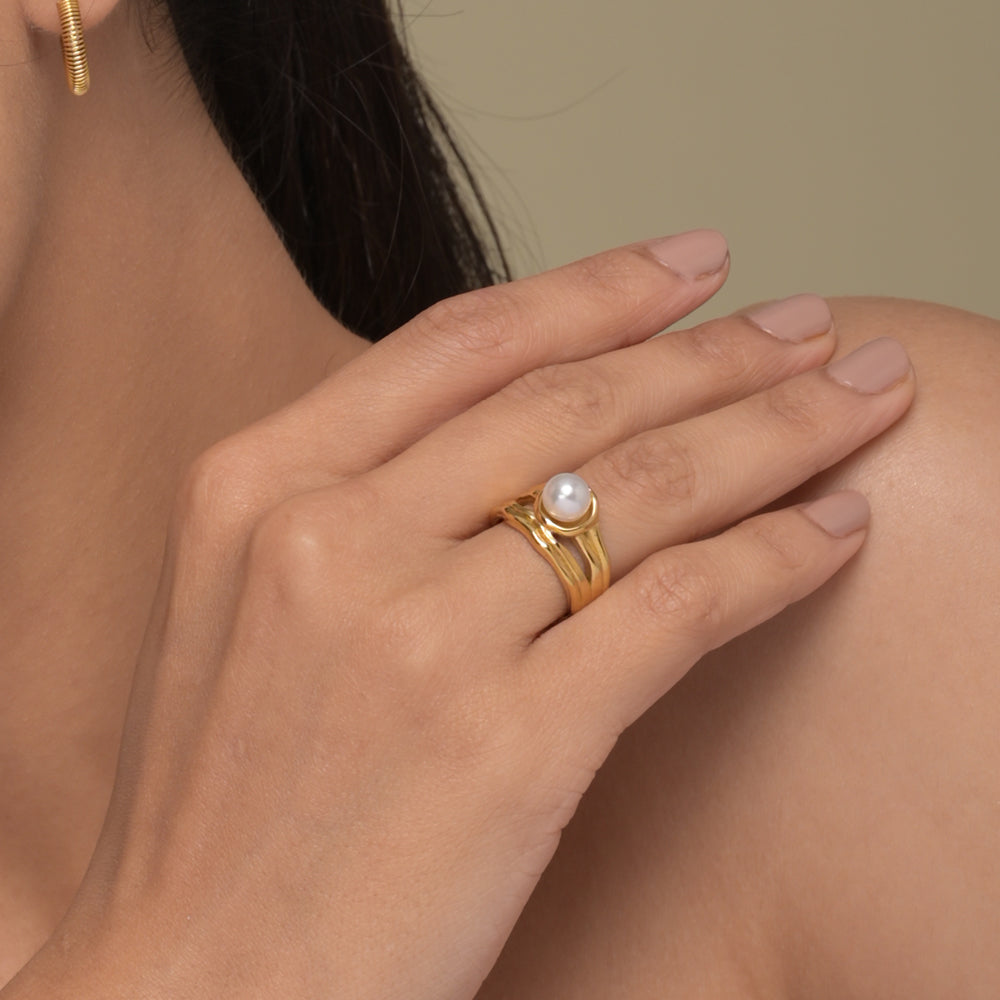 Pearl Top Stack Ring - view 5