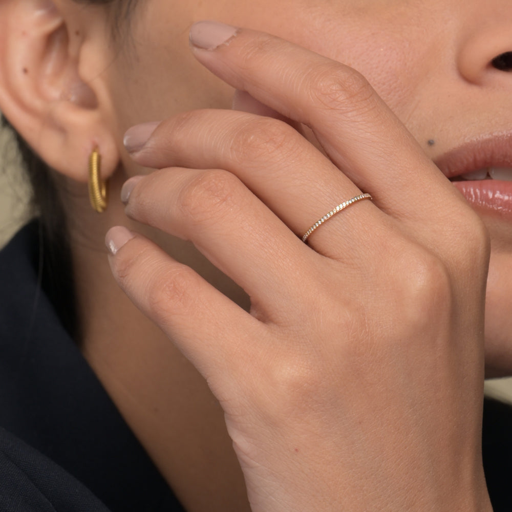 Delicate Stone Studded Band Ring - view 6