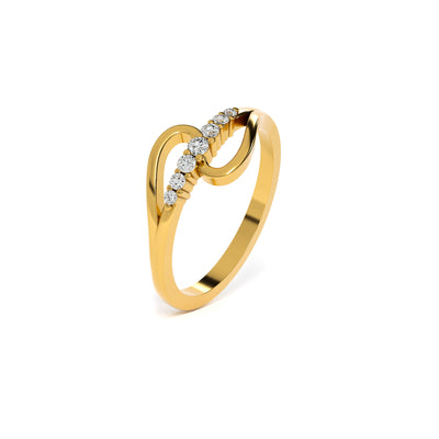 Graceful Curve 9KT Gold Lab Grown Diamond Ring