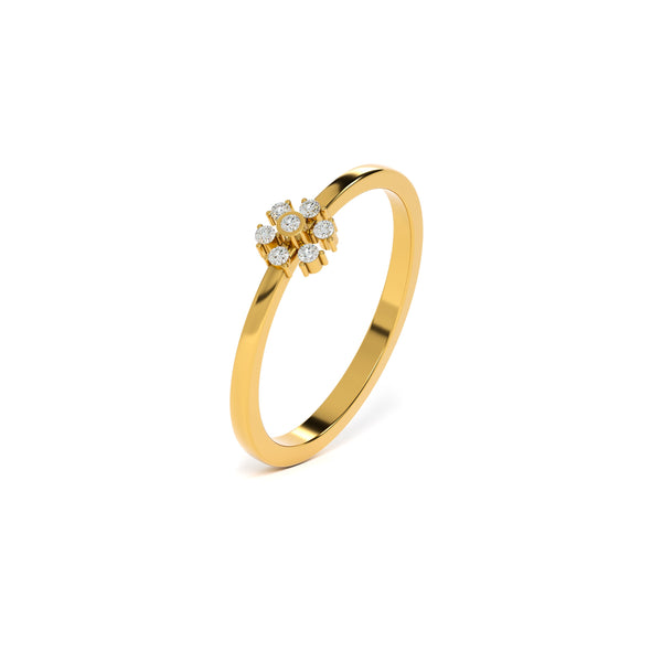 Daisy Charm 9KT Gold Lab Grown Diamond Ring