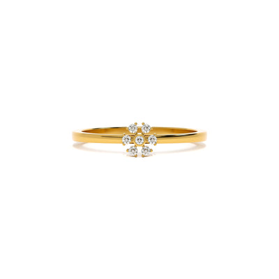 Daisy Charm 9KT Gold Lab Grown Diamond Ring