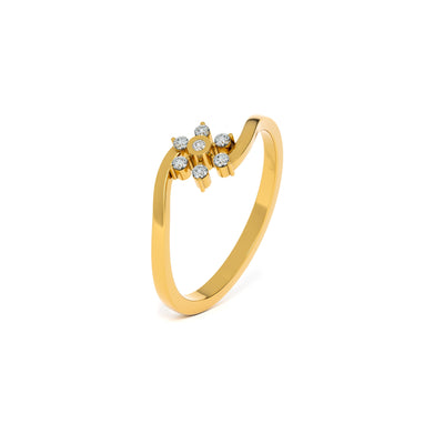 Dazzling Blossom 9KT Gold Lab Grown Diamond Ring