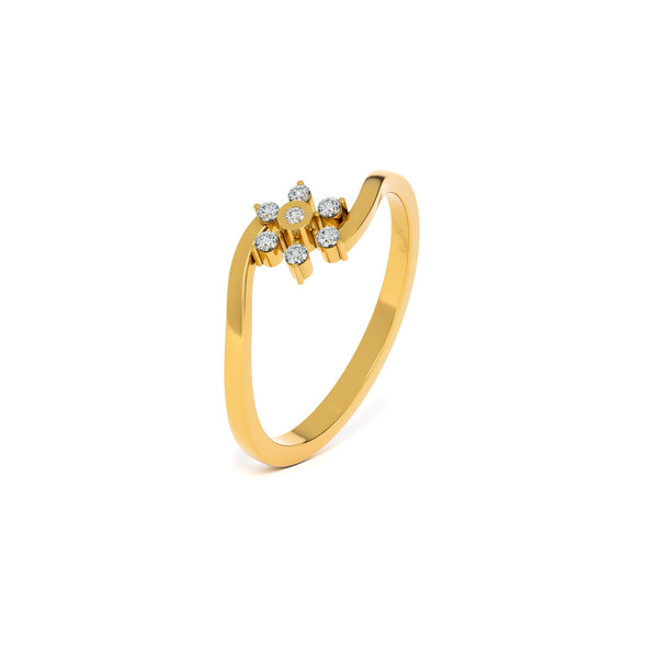 Dazzling Blossom 9KT Gold Lab Grown Diamond Ring - 4