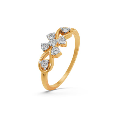 Twist of Elegance 9KT Gold Lab Grown Diamond Ring