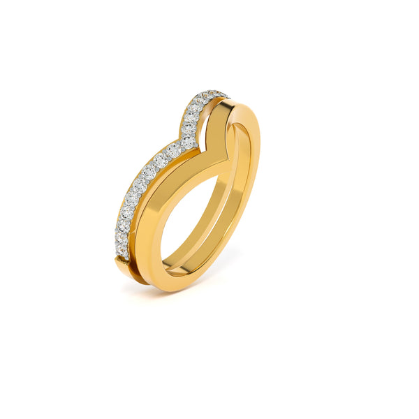 Timeless Duo 9KT Gold Lab Grown Diamond Ring - 6