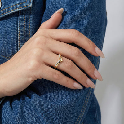 Timeless Duo 9KT Gold Lab Grown Diamond Ring