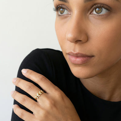 Vine Gleam 9KT Gold Lab Grown Diamond Ring