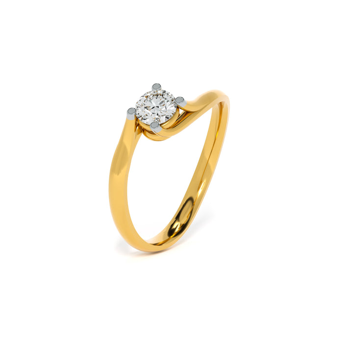 Graceful Twist 9KT Gold Lab Grown Diamond Ring - 4