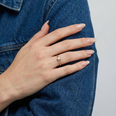 Minimalist Solitaire 9KT Gold Lab Grown Diamond Ring