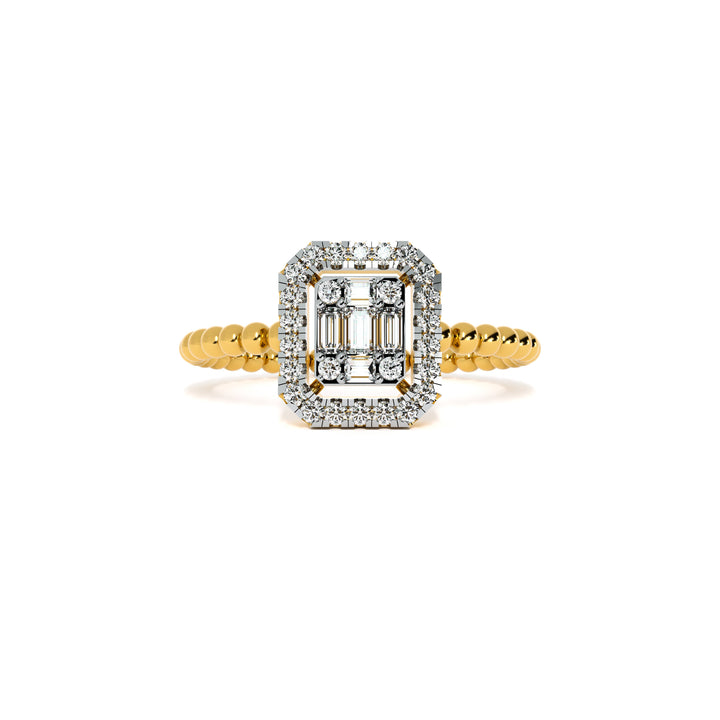 Elegant Halo 9KT Gold Lab Grown Diamond Ring - 5
