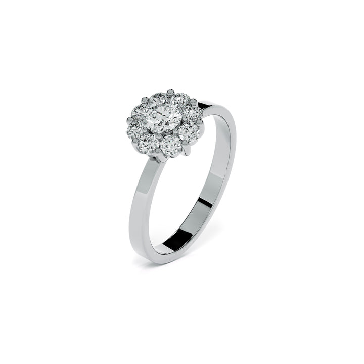 Nine Stone Cluster 9KT Gold Lab Grown Diamond Ring - 6