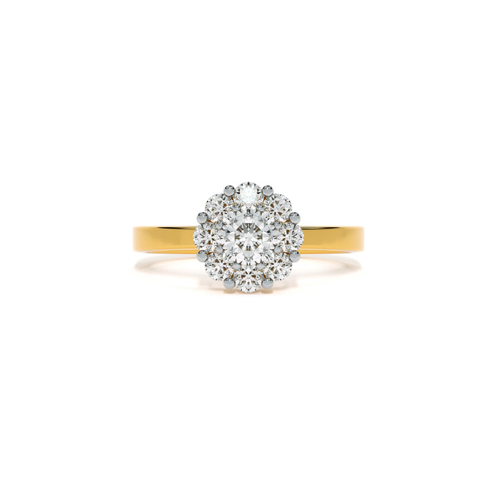 Nine Stone Cluster 9KT Gold Lab Grown Diamond Ring - 5