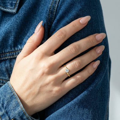 Classic Crown 9KT Gold Lab Grown Diamond Ring