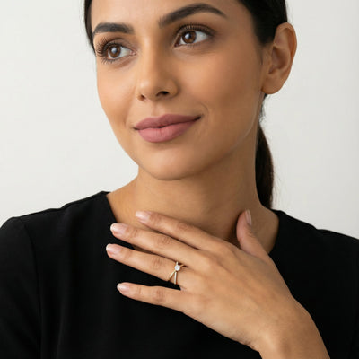 Crisscross 9KT Gold Lab Grown Diamond Ring