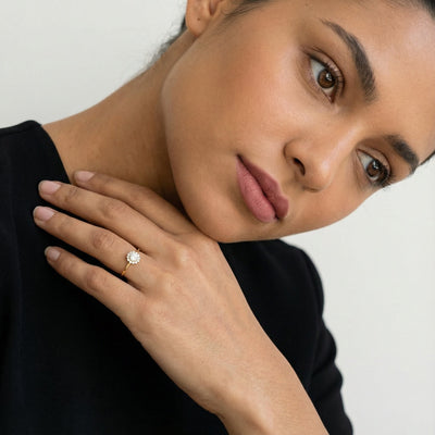 Floral Burst 9KT Gold Lab Grown Diamond Ring