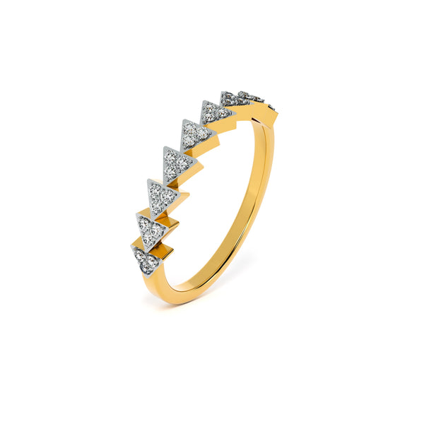 Starlit Peaks 9KT Gold Lab Grown Diamond Ring - 3