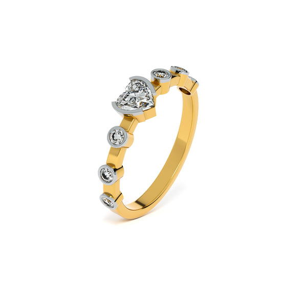 Celestial Heart 9KT Gold Lab Grown Diamond Ring - 3
