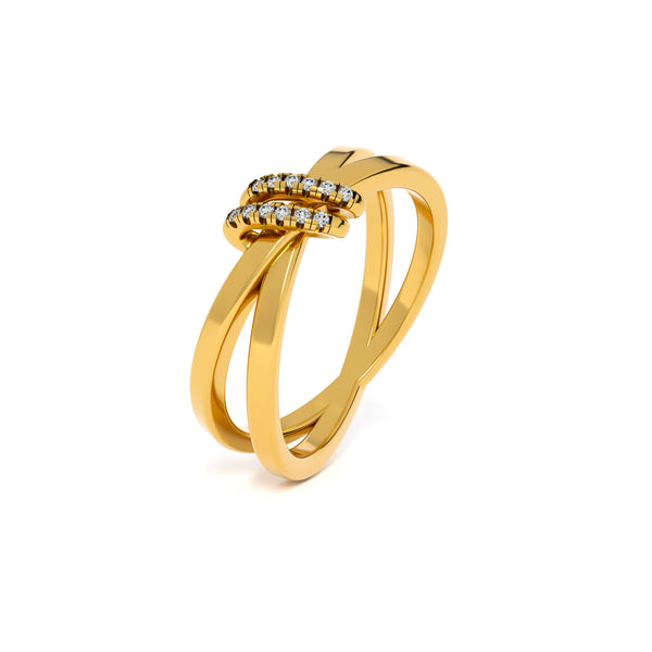 Celestial Knot 9KT Gold Lab Grown Diamond Ring - 3
